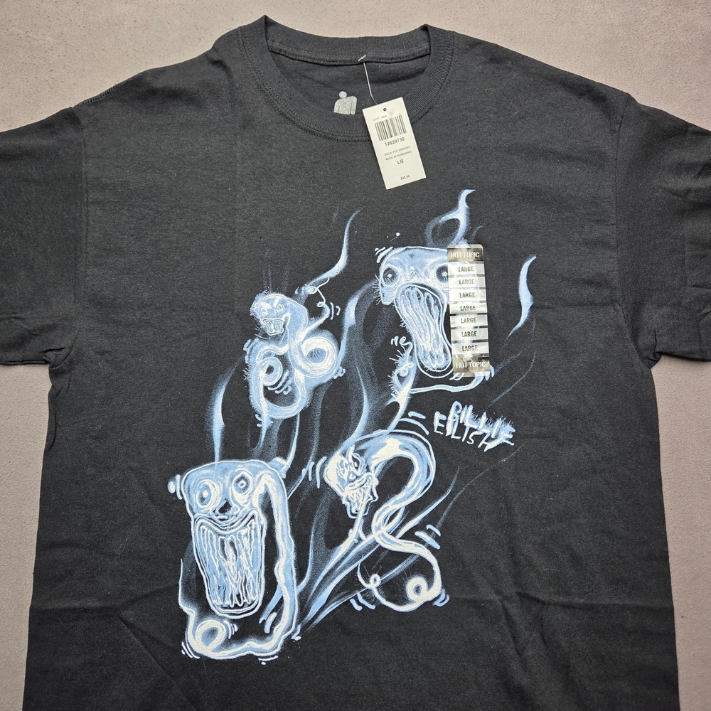 Billie Eilish Pop Demons Graphic T-Shirt Black Hot Topic Large 12629730